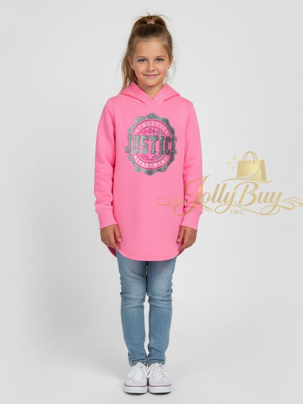 Justice Girls 2-Pc Set Pink Hoodie Sweatshirt Silver Logo Purple Tank Size 10